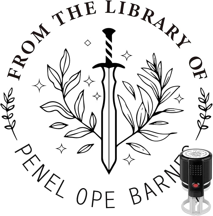 Custom Self-Inking Stamps | Personalized Book Stamp Gift for Book Lovers | 5 Ink Colors (Style14)