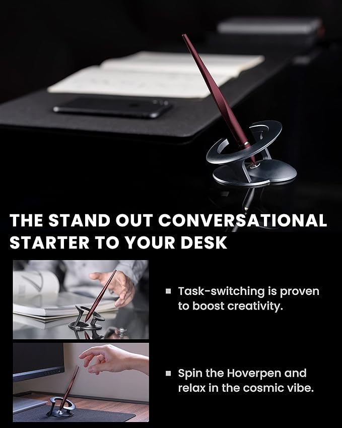 novium Hoverpen Interstellar, Mars Magma, Ballpoint Pen, Unisex, 23.5 Degree Angle, Schmidt Ballpoint Cartridges, Smooth Writing, No Spills, No Spotting, No Explosions