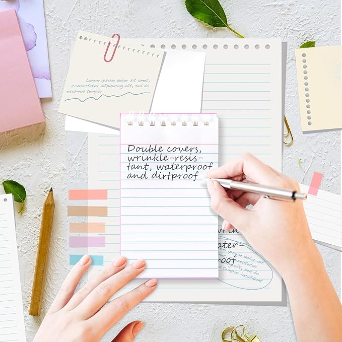 Koogel 6 Pads Mini Spiral Notebooks Bulk, 3x5 Inch Small Line College Ruled Pocket Notepads Memo Tactical Steno Notepad Tiny Note Book Journals Sketchbook for School Students Office Supplies