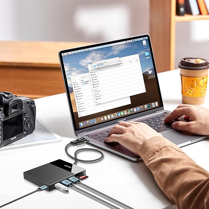 Portable Docking Station External Hard Drive 750GB Storage, USB C Multiport Hub HDD 7-in-1, USB 3.0, SD/TF Card Reader, for Windows, Mac, Android, TV, Phone, Laptop, Desktop