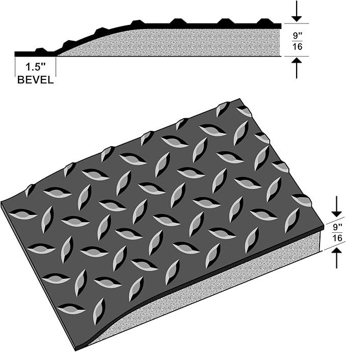 Rhino Mats, American Classic Diamond Anti-Fatigue Mats, Industrial Ergonomic Comfort Standing Mat for Work, Home, Garage, Office, Kitchen or Anywhere (Black 9/16" Thick, 3 FT. x 3 FT.)