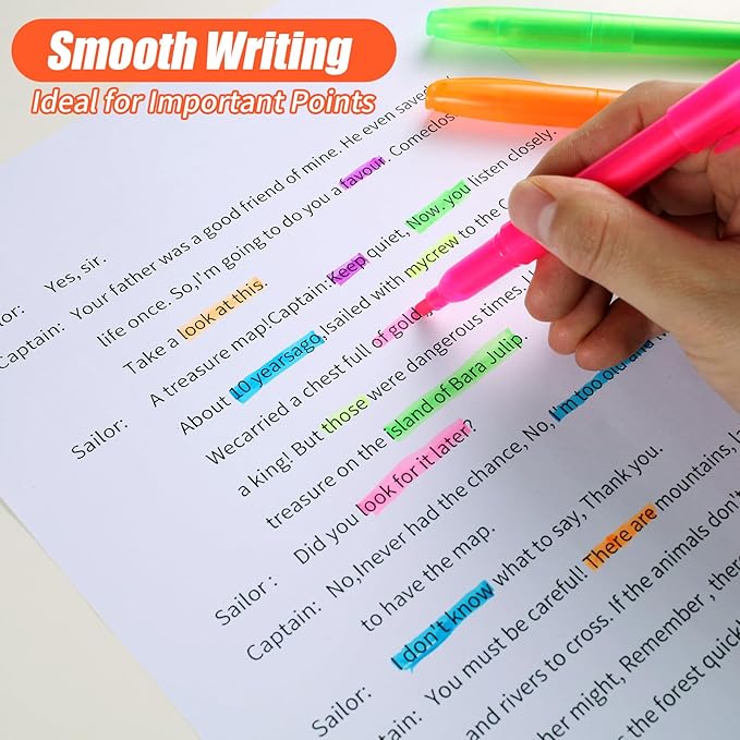 Highlighters Assorted Colors Bulk, 108 Pcs Pastel Highlighters with 6 Colors for Office and School Supplies