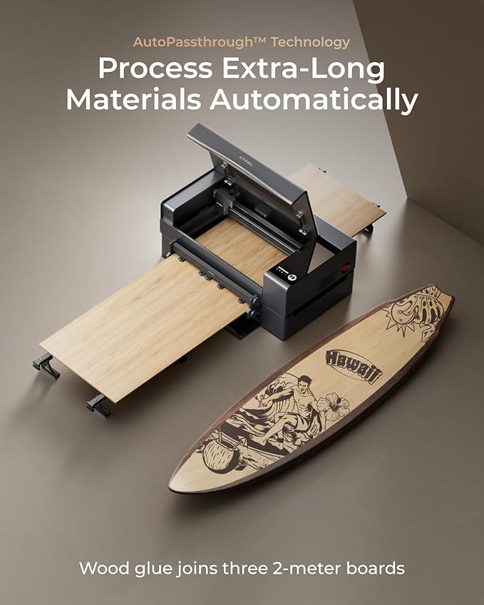 xTool P2S 55W CO2 Laser Cutter, Smart Desktop CO2 Laser Engraver and Cutter Machine, Dual Smart 16MP Cameras, 3D Curved Cylinder Engraving, Create with Wood and Metal Acrylic Glass Fabric Leather