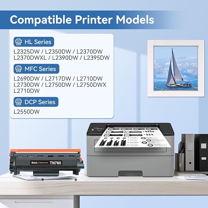 MYTONER TN760 TN730 Toner Cartridge Compatible Replacement for Brother TN-760 TN-730 Toner to use with MFC-L2690DW 2717DW HL-L2350DW HL-L2395DW MFC-L2750DW MFC-L2710DW DCP-L2550DW (Black, 1 Pack)