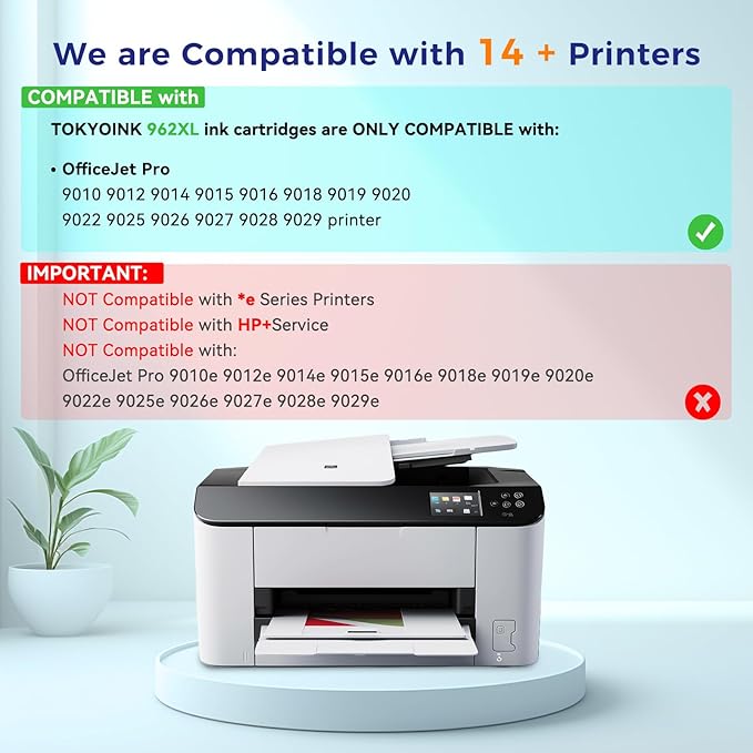 962 962XL Ink Cartridges for HP Printers Replacement for HP 962XL Ink Cartridges Combo Pack HP962 HP962XL Work for OfficeJet Pro 9010 Ink Cartridge 9015 9018 9020 Printers, Black & Color