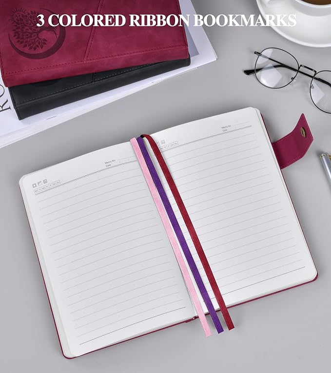 Lined Journal Notebook for Men, A5 Leather Journals for Writing Women, Hardcover Notebooks for Work,School,Note Taking,Travel,Business,Personal daily Diary,200 Page College Ruled (5.9" x 8.4")