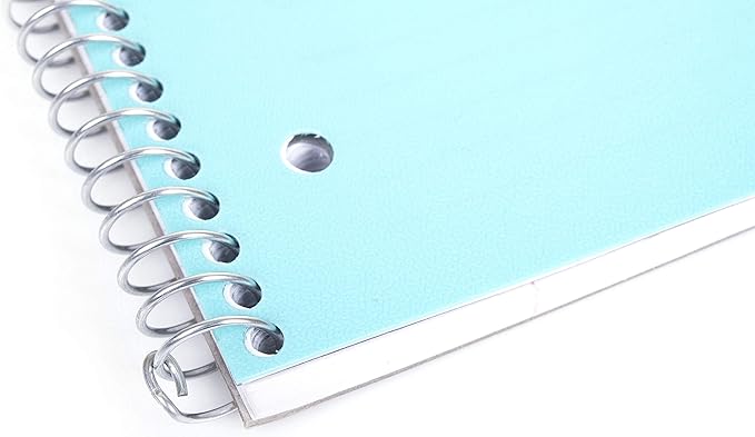 Mintra Office Durable Spiral Notebooks, 1 Subject, (Teal, Wide Ruled 12pk), 100 Sheets, Poly Pocket, Moisture Resistant Cover, School, Office, Business, Professional