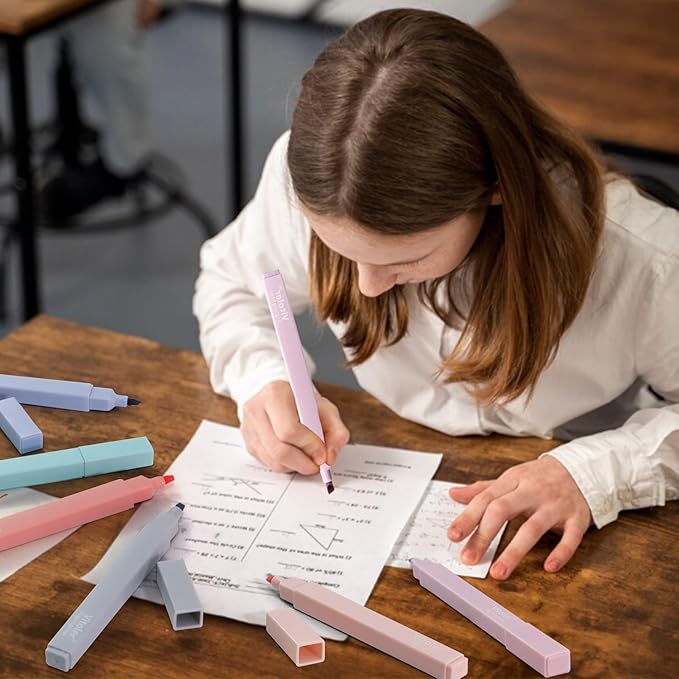 Pastel Highlighters,8pcs Bible Highlighters with Chisel Tip,Cute Markers Highlighter No Bleed,Bible High Lighters Assorted Colors for School Journaling