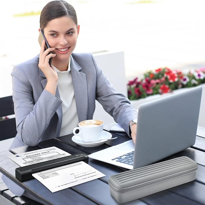 ALKOO Case Compatible with Epson Workforce ES-50/ ES-60W/ ES-55R/ ES-65WR/ DS-30/ DS-70/ DS-80W Portable Sheet-Fed Document Scanner, Storage for Epson Scanner for PC and Mac- Grey (Box Only)