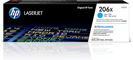 HP 206X Cyan High-yield Toner Cartridge | Works with HP Color LaserJet Pro M255, HP Color LaserJet Pro MFP M282, M283 Series | W2111X