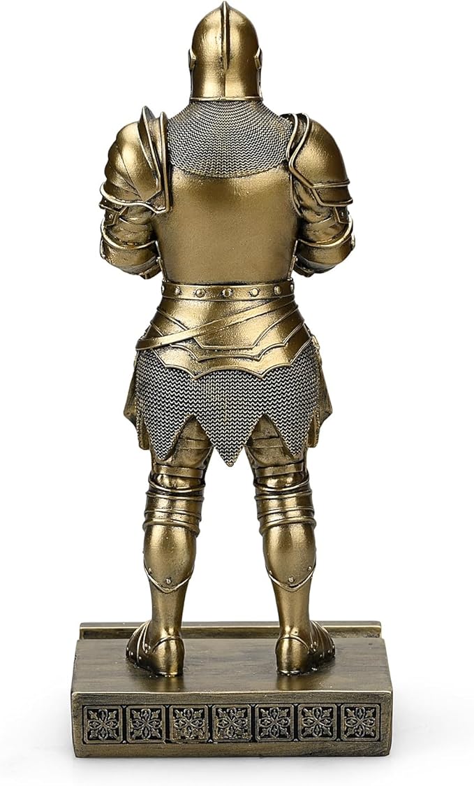 King's Guard Standup Knight Candlestick Holders Resin TeaLight Holder Warrior Mobile Phone Stand Pen Holder Candle Holder for Restaurant, Altar, Home Table(Bronze)