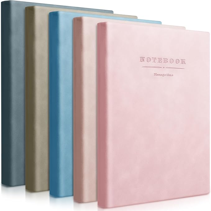 SATINIOR 5 Pack A4 Notebooks Large Journal 360 Pages Leather Softcover Hardcover Notebooks Thick Paper Lined Notepad for Office School Business Note Taking Writing, 8.5'' x 11''(Multicolor)