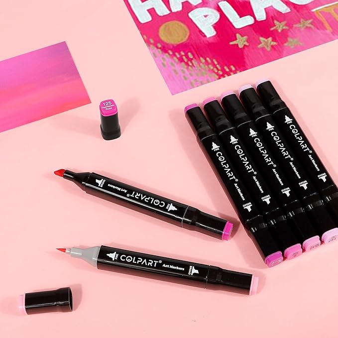 204 Colors Alcohol Markers Set Dual Tip Art Markers for Kids Marker Pens with Pen Holder and Carry Bag for Adult Coloring Painting Supplies Perfect for Painting, Coloring, Sketching and Drawing