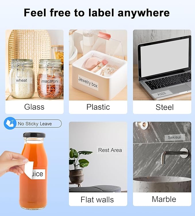 TZe Tz 18mm 0.7’’ Laminated Label Tape Color Replace for Brother Label Maker Tape 18mm 3/4'' White/Red/Yellow/Blue/Green P Touch Tape Work for PT-D400, PT-D600, PT-D410, PT-D610BT, 5-Pack