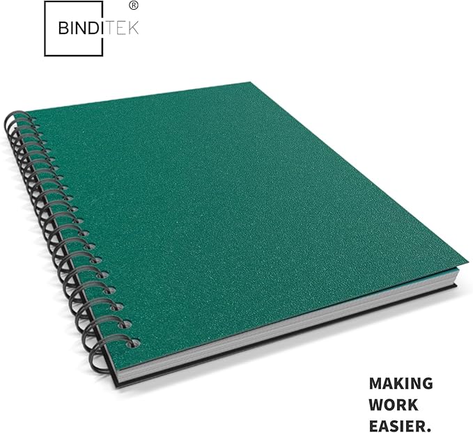 Binditek 25 Pack 12 Mil Sand-Textured Polycover, Plastic Binding Cover for Business Reports and Proposals, Lightly Sanded Finish, Square Corners, Un-Punched, Green, Office Supplies