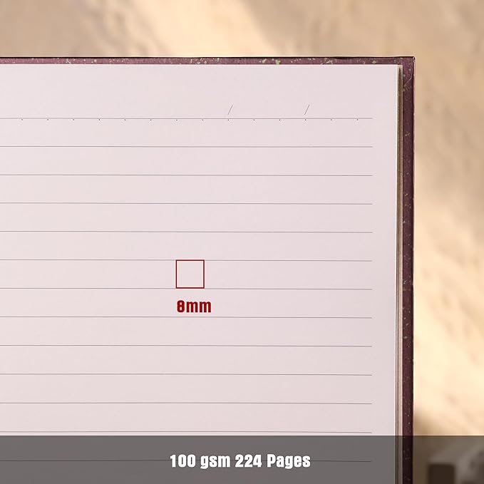 Line Notebooks for Women Men, A5 Aesthetic Hardcover Ruled Diary, 100 GSM Journals for Writing for Work, Note Taking, Office School