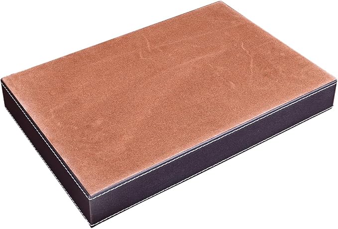 KINGFOM Pu Leather Desk Organizer Tray, 4 Compartment Office Storage Supplies Stationery Drawer Tray, Nightstand Bedside Tray for Key, Wallet, Watch, Coin, Phone Valet Tray Stackable