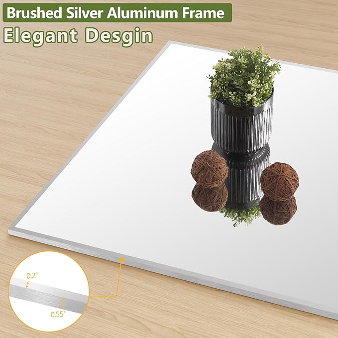 MELOMOIR 76"x34" Oversized Full Length Mirror, Free Standing Leaning or Hanging, Suitable for Bedroom Living Room Home Gym Cloakroom, Thin Aluminum Frame, Tempered Glass, Silver