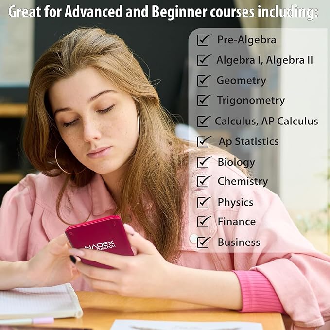 Scientific Calculator with Graph Functions for College and High School Students, Engineering, Advanced Mathematics, Calculus, Algebra, Geometery, Trigonometry, Statistics, Physics, Chemistry - Pink