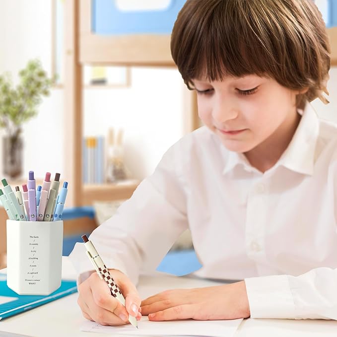 Gel Pens, 5 Pcs Medium Point Smooth Writing Pens Cute Pens for Women, High-End Series 0.7mm Black Ink Pens for Journaling Note Taking, School Office Supplies (5 Pcs Geometric Aurora)