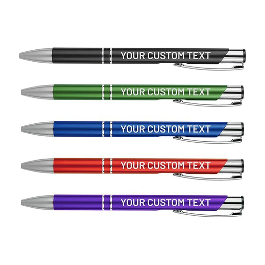 Bulk Personalized Pens Custom Engraved Ballpoint Pens (50 Pens, Purple)