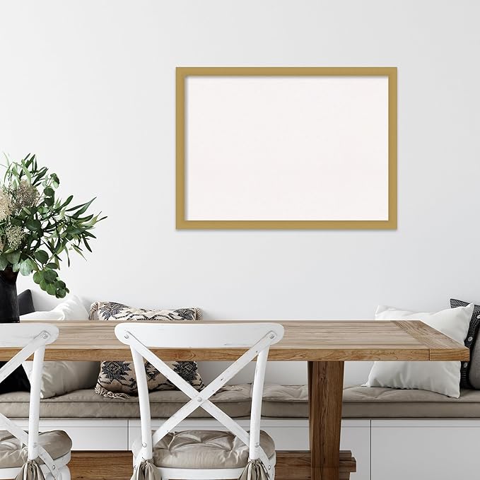 Amanti Art White Cork Board for Wall, 22x30 Vision Board with Gold Frame, Medium Corkboard Office Decor for Home Organization, Casual Corkboard Pinboard to display items for home organization