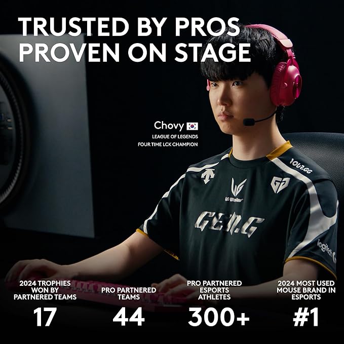 Logitech G PRO X Superlight 2 DEX Wireless Gaming Mouse, 60g pro-Grade Right-Handed Mouse with 5 programmable Buttons, USB-C Charging, 44k DPI Sensor, up to 8 kHz Polling for PC/Mac - Black