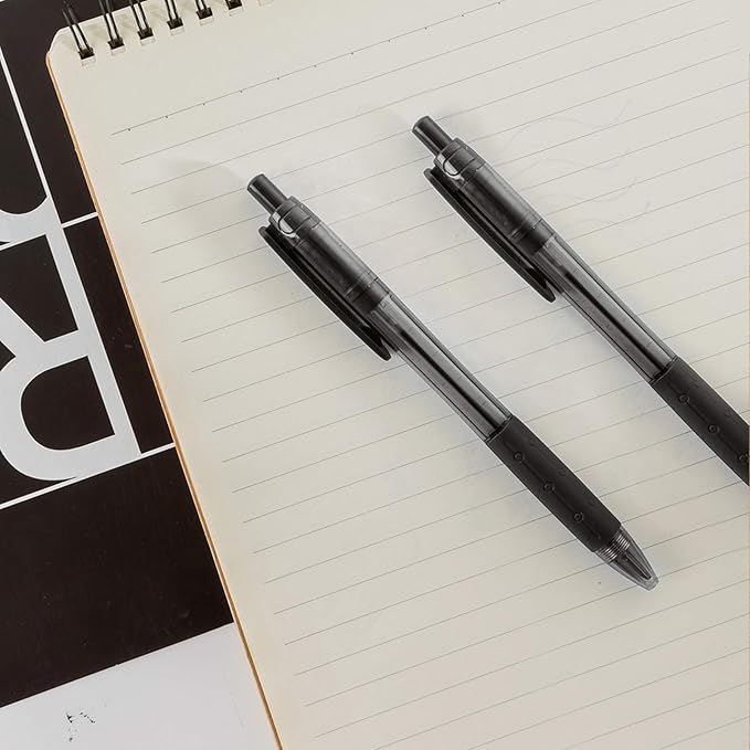 AIHAO Retractable Black Ballpoint Pen for Smooth Writing, Medium Point (1.0mm), Pack of 24, No Bleed Click Pens with Comfort Grip, Idea for Journaling, Planner, Note Taking