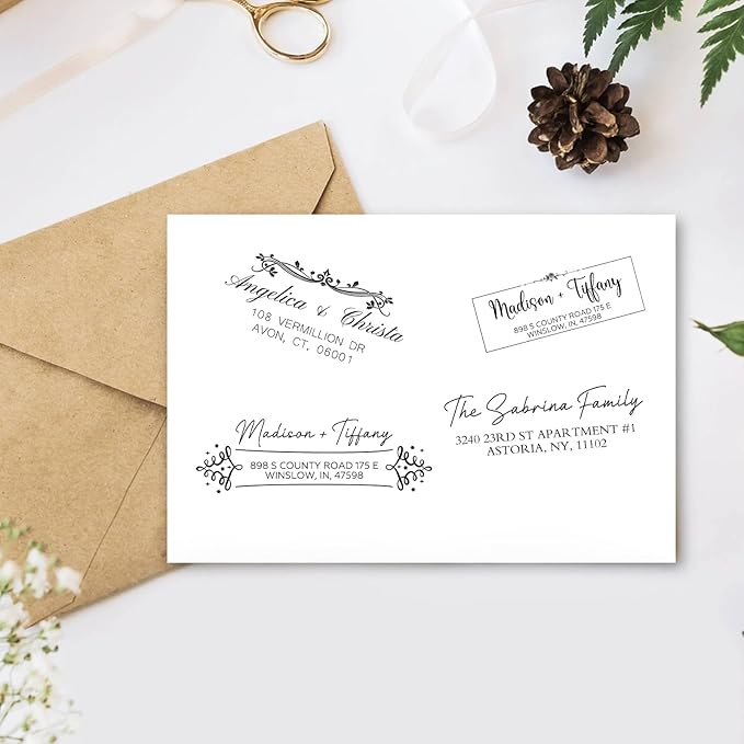 Custom Stamp Self Inking Return Address Stamp, Personalised with Text/Business Logo | Address/Wedding Stamp