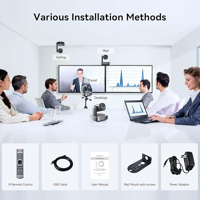 Tenveo VLoop 11X Optical Zoom PTZ Camera Conference Camera, USB3.0/HDMI FHD 1080P 60FPS, for Video Conferencing Live Streaming Church Services Worship Events Business Meeting, Red Dot Design Winner