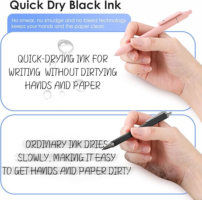 Donyang Gel Pens, 7pcs 0.5mm Cute Black Ink Fine Point Pens With Smooth Writing, Quick Dry Pen For Journaling, Teacher Work Desk Accessories Office School Supplies for Men Women Student (Morandi)