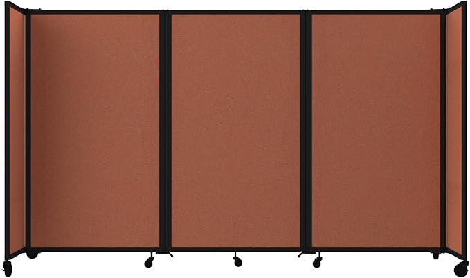 Versare Room Divider 360 Portable Wall Partition | Folding Panels | Large Freestanding Divider | Locking Wheels | Temporary Room Separator