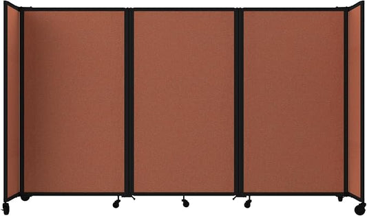 Versare Room Divider 360 Portable Wall Partition | Folding Panels | Large Freestanding Divider | Locking Wheels | Temporary Room Separator