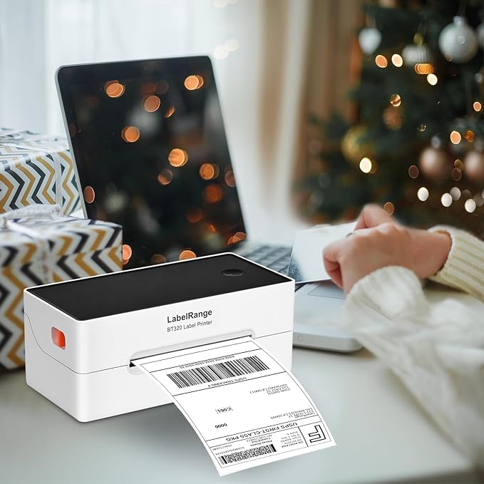 Ecommerce Label Printer 4x6, Bluetooth Thermal Shipping Label Printer, Compatible with Android&iOS and Windows, Support Amazon, Ebay, Shopify, Etsy, Whatnot, USPS, Pirate Ship, Shippo