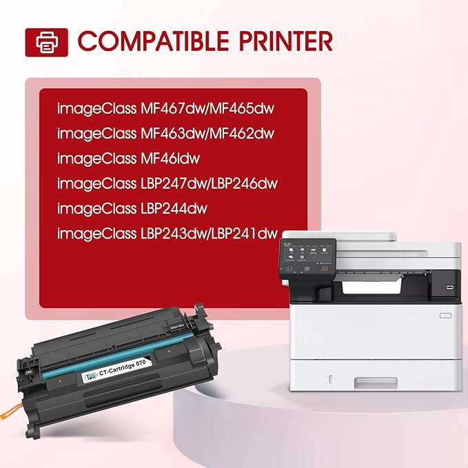 070 Toner Cartridge Black 2 Pack Compatible for Canon 070 Toner Cartridge 070 070H CRG070 CRG-070 CRG070H CRG-070H for Canon imageCLASS MF465 MF462 LBP247 LBP246 Printer Ink