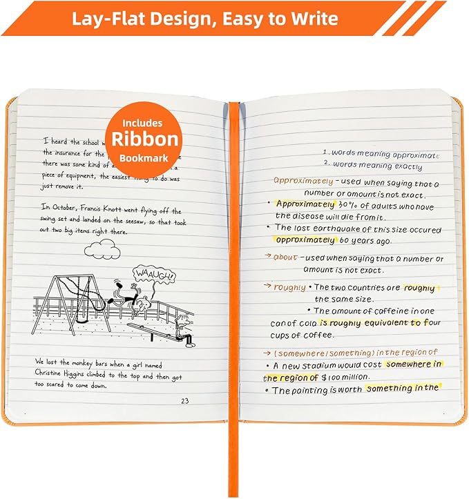 BOSSAND Lined Journal Notebooks, 6 Pack A5 Journals for Writing, 200 Pages 100 GSM Thick Classic Ruled Paper, Hardcover, 8.25 inches x 5.75 inches, 6 Colors