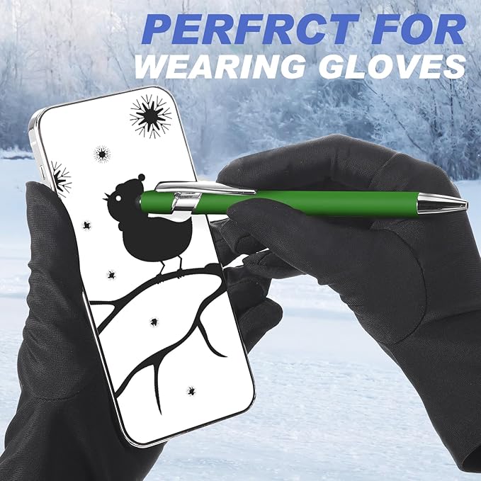 Tenare 12 Pieces Ballpoint Pen with Stylus Tip, 1.0 mm Black Ink Metal Pen 2 in 1 Stylus Pen for Touch Screens, Stylus Ballpoint Pen(Bright Color)