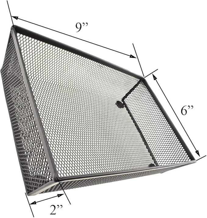 HAHIYO Stackable Mesh Tray Cup 9 x 6 x 2 inches Sturdy Container for Desk Drawer Organizer Collection for Home Office School kitchen Soft Foam Feet No Sharp Edges 1 Pack Black