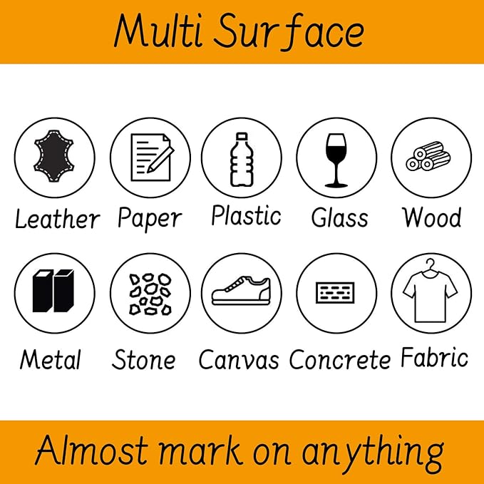 TFIVE Paint Pens Paint Markers Never Fade Quick Dry and Permanent,18 Color Oil-Based Waterproof Marker Pen Set for Rock Painting, Stone, Ceramic, Wood, Fabric, Plastic, Canvas, Glass, Mugs