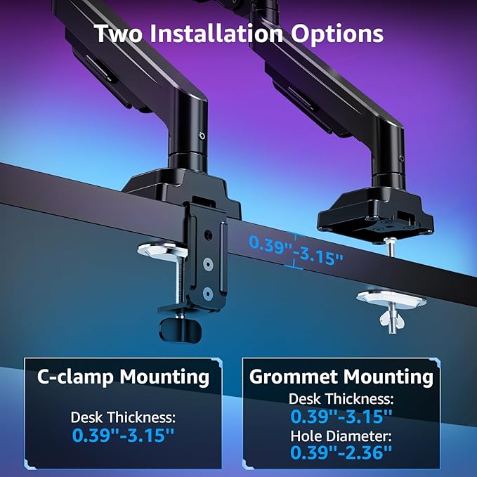 MOUNTUP Ultrawide Monitor Arm for 17-43 inch Curved Screen, Holds 2.2 to 33 lbs, Heavy Duty Monitor Desk Mount, Adjustable Gas Spring Arm, Computer Monitors Stand for Desk, VESA Mount