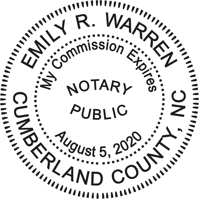 MaxMark Round Notary Pre-Inked Stamp for State of North Carolina