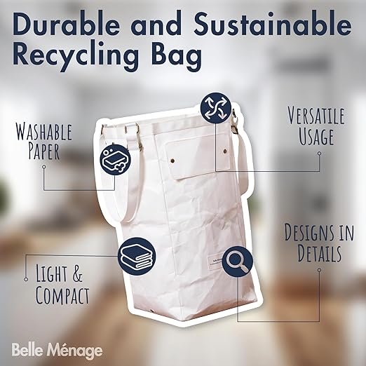 Kitchen Recycling Bin Indoor, Paper, Can, Trash Recycle Bin Combo (Navy+Grey)