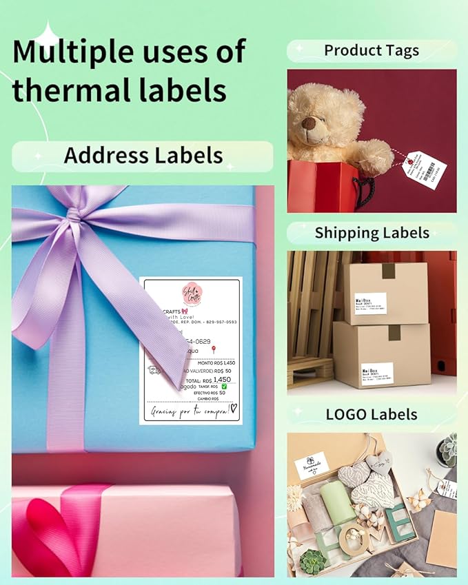 Phomemo 2" White Round Label Stickers Roll for 4X6 Thermal Label Printer for Small Business Supplies - Commercial Grade Thermal Labels for Custom Stickers Personalized & Business Logo - 750pcs / Roll