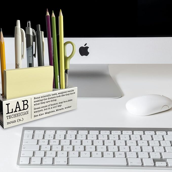 Lab Technician Definition Gifts for Women, Men, Lab Technician Tech Desk Decor Stainless Steel Pen Pencil Holders WCC51