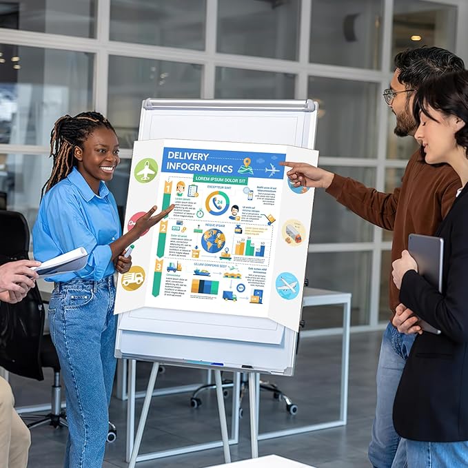 10 Pack Trifold Poster Board, IKAYAS 24" X 36" Single sided White Tri-fold Poster Boards, Science Fair Display Boards Posterboard Foamboard for Mounting, Art, Display, Projects Classroom Supplies