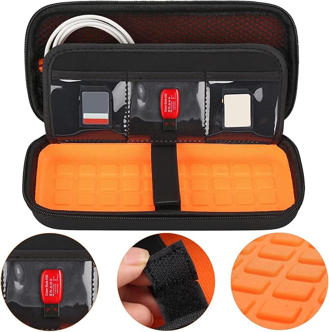 BOVKE Hard PU Graphing Calculator Carrying Case for TTexas Instruments TI-30XS Multiview/TI-34 Multiview/TI-36X Pro Scientific Calculator, Extra Pocket for USB Cables Pens Other Items, Black