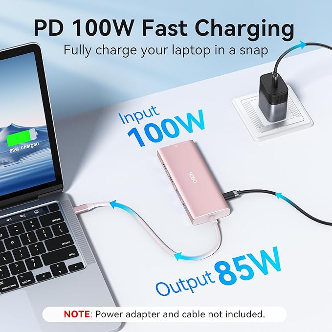 USB C Hub Multiport Adapter, 10-in-1 Laptop USB C Docking Station for Dell/HP Laptop, Type C Dock to 4K HDMI,Ethernet,100W PD,3USB 3.0, 2USB 2.0, SD/TF, Thunderbolt Dock for MacBook, Surface, Lenovo