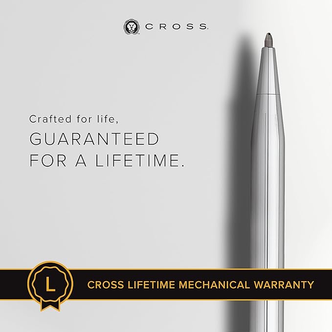 Cross Classic Century Refillable Ballpoint Pen Presented in a Luxury Gift Box - Medium Point, Black Ink, Lustrous Chrome