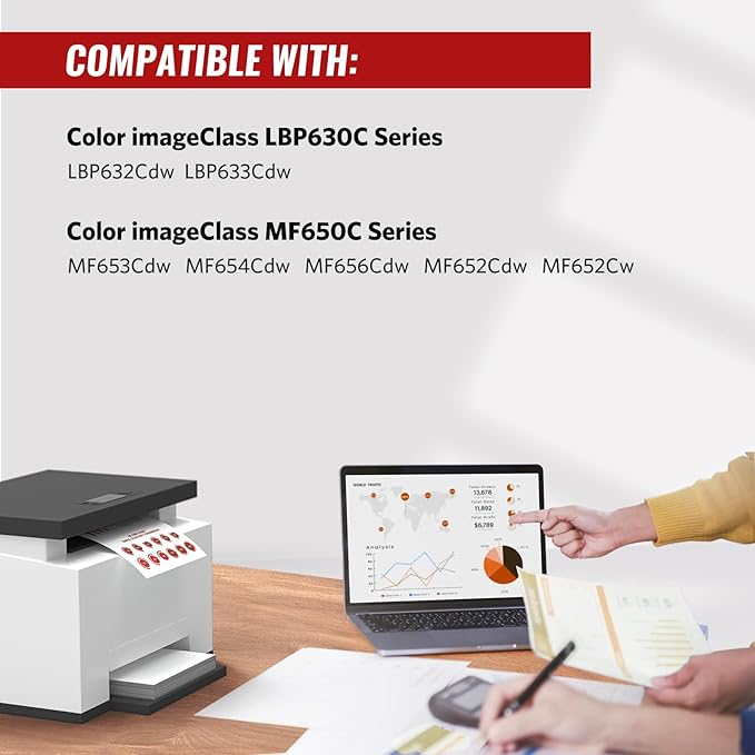 067 Toner Cartridge Set Replacement for Canon 067 067H Toner Cartridge Compatible With Canon Color ImageCLASS MF653Cdw MF656Cdw LBP632Cdw MF654Cdw LBP633Cdw MF650C LBP630C Series Printers 4-Pack Color