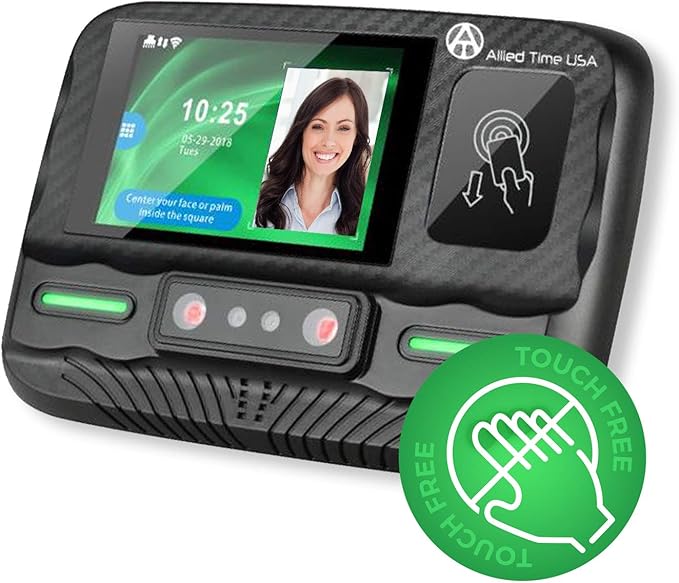 Badge + Face + Palm scan time Clock with Online Reporting (Model #CB4100)
